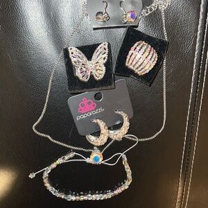 Paparazzi Iridescent Stone Jewelry Set with Silver Accents